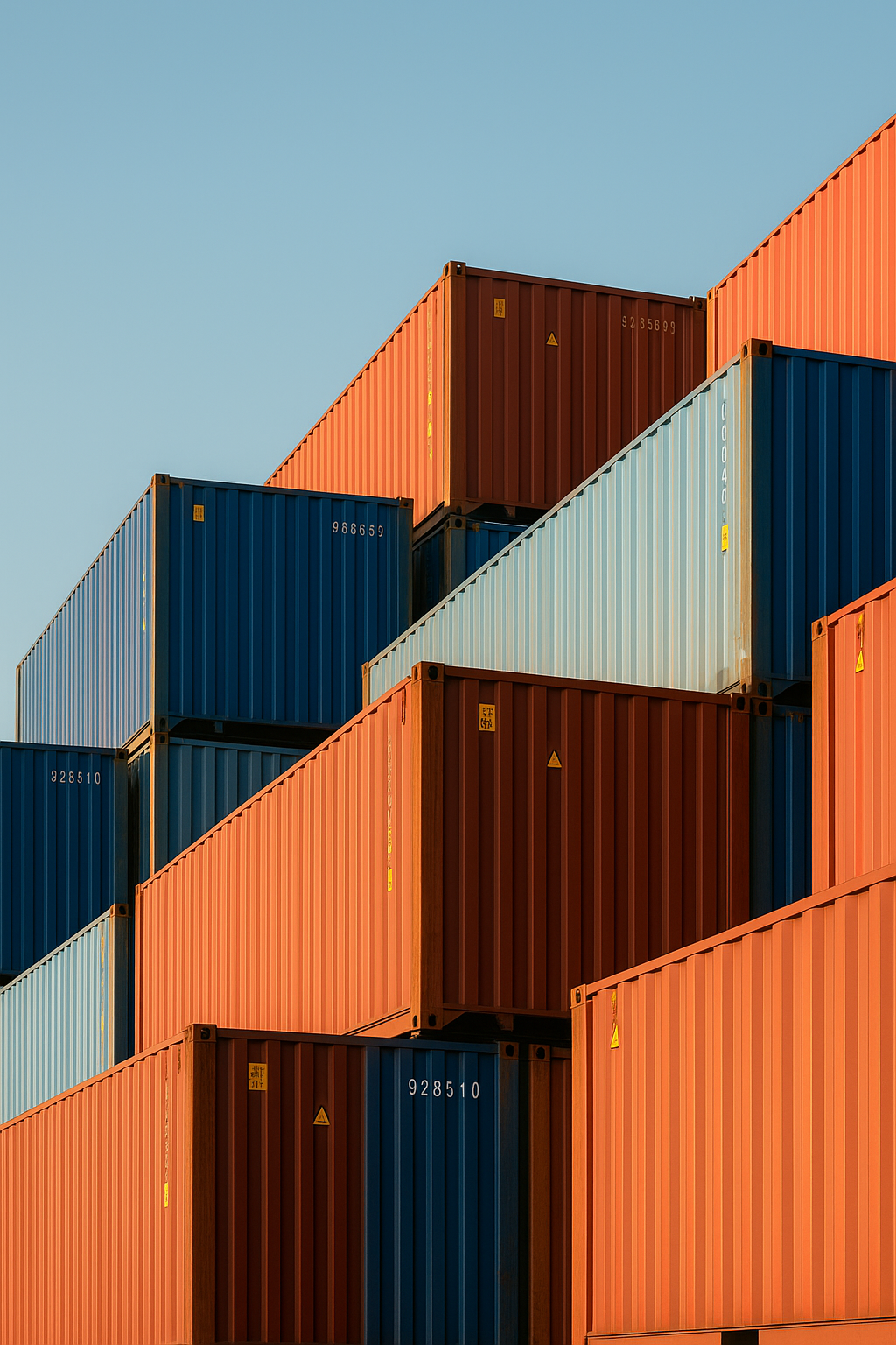 Contêineres empilhados no porto